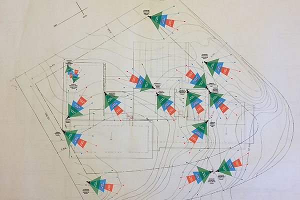 Plano para instalación de cámaras de seguridad